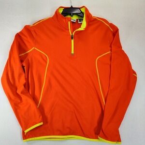Fila Sports Jacket XL Athletic Men Orange Tennis Track Half-Zip Long-Sleeve 👀